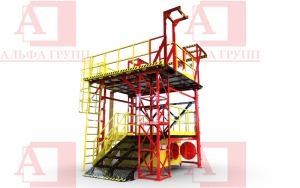Учебно-тренировочный полигон Альпинист-03-08-2 от АЛЬФА ГРУПП для практических занятий на высоте и в замкнутом пространстве с применением средств индивидуальной защиты и стационарных анкерных систем.  